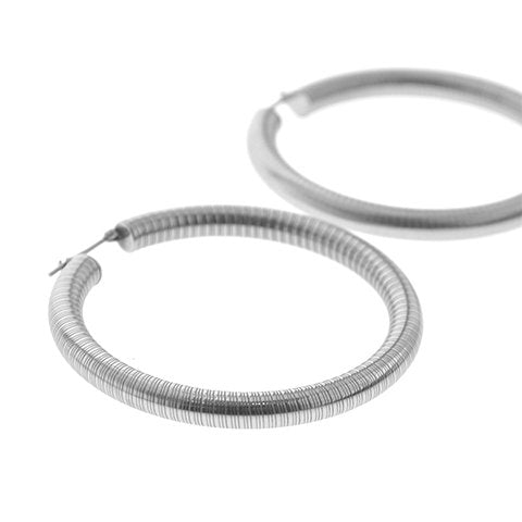 Aros argolla acero quirurgico facetada de 45 mm